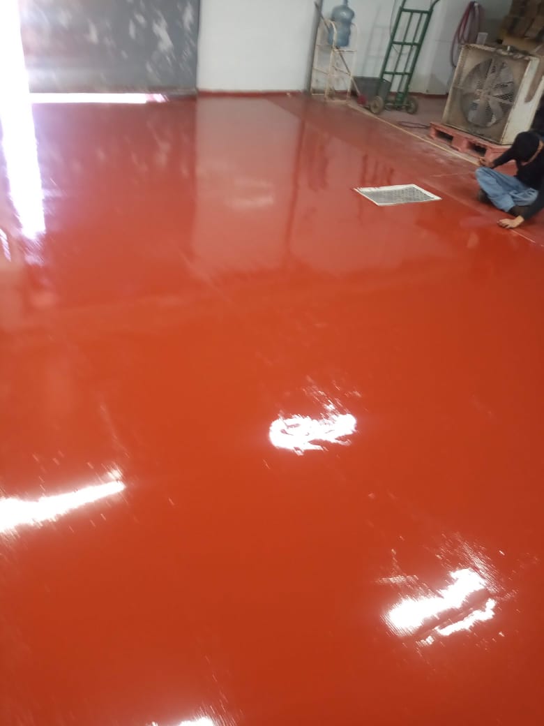 Piso industrial rojo